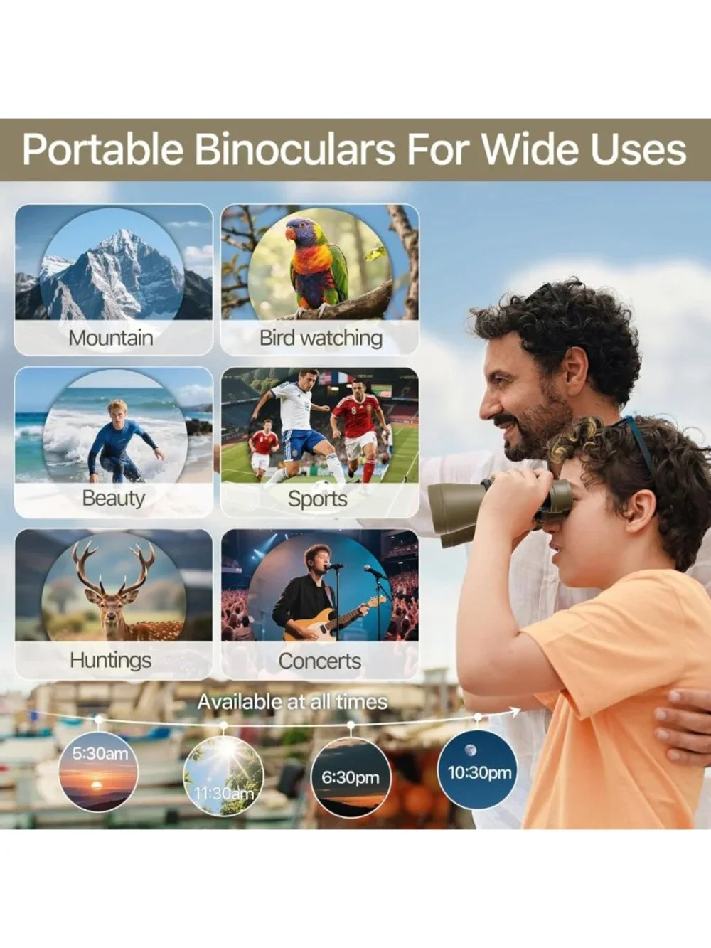 High-Powered 20x50 Waterproof Binoculars | Lightweight, Fog-Proof for Bird